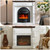 45" Birdcage-Style Electric Fireplace with Mantel, 46" Tall Fireplace TV Stand, Farmhouse Entertainment Center with Storage