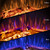 36” Electric Fireplace Inserts with Glass Door and Mesh Screen, Multicolor Flames & Fire Crackling Sounds