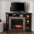 Redden Corner-Convertible Electric Fireplace with Touch Screen - Espresso - Transitional Design, Brown Glass and Wood