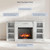 BELLEZE Modern 70" Electric Fireplace Heater Mantel TV Stand & Media Entertainment Center for TVs up to 68" with Energy