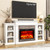 LGHM 80" Electric Fireplace with Mantel, Fireplace TV Stand for TVs Up to 90 Inch, Modern Entertainment Center with Storage