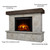 Real Flame Odette 64"Replaceable Fireplace Insert Heater, Realistic Log and Flame Effect, Remote Control, Timer (Natural Stone)