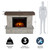 Real Flame Odette 64"Replaceable Fireplace Insert Heater, Realistic Log and Flame Effect, Remote Control, Timer (Natural Stone)