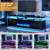 70" Fireplace TV Stand with Double LED Lights for TVs UP to 80", Electric Fireplace Entertainment Center with Storage Cabinets