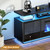 70" Fireplace TV Stand with Double LED Lights for TVs UP to 80", Electric Fireplace Entertainment Center with Storage Cabinets