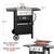GREEN PARTY 2 Burner Griddle Grill Combo, 2 in 1 Propane Gas BBQ Grill w/Cast Iron Plate