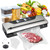 Vacuum Sealer for Food, Electric Food Vacuum Sealer Machine with Digital Display, 8 Preset Modes, Built-in Cutter, Includes 3 Food Storage Containers & Full Starter Kit