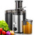 Qcen Juicer Machine, 500W Centrifugal Juicer Extractor with Wide Mouth 3” Feed Chute for Fruit Vegetable, Easy to Clean