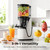 EanOruus Juicer Machines, 3-in-1 Cold Press Juicer with 6.5" Extra Large Chute