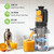 Juicer Machines, 5.3" Wide Feed Chute Cold Press Juicer for Whole Vegetables & Fruits, High Juice Yield