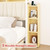 King Size Bed Frame with 2 Storage Drawers, LED Chenille Headboard with 2 Movable Storage Cabinets, Platform Bed with Charging Station