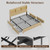 King Size Bed Frame and Tall Headboard & Storage, Metal Platform Bed Frame with 4 Storage Drawers, King Bed Frame with LED Lights