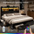 BRELTAM Queen Storage Bed Frame with 6 Drawers, USB Charging Station, No Noise, No Box Spring Required
