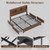 King Size Bed Frame and Tall Headboard & Storage, Metal Platform Bed Frame with 4 Storage Drawers, King Bed Frame with LED Lights