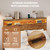 Wooden Bed Frame King Size with Storage Headboard, Rustic Platform Bedframe with LED Lights & Charging Station