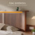 Homkdom Queen Bed Frame with LED Lights,Mid-Century Modern Luxury Wooden Wavy Panel Headboard,Charging Station& 2 Storage Drawers
