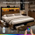 BRELTAM King Storage Bed Frame with 6 Drawers, USB Charging Station, No Noise, No Box Spring Required