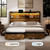 BRELTAM King Storage Bed Frame with 6 Drawers, USB Charging Station, No Noise, No Box Spring Required