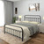 AMBEE21 Golden Gate Beds Vintage Style Metal Bed Frame with Wrought Iron Headboard and Footboard, Classic Platform Bedframe with Storage