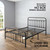 AMBEE21 Golden Gate Beds Vintage Style Metal Bed Frame with Wrought Iron Headboard and Footboard, Classic Platform Bedframe with Storage