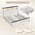 4 Drawers and LED Built in Charging Station Bed Frame Queen Size with Storage Farmhouse, NO Noise,No Box Spring Needed, White