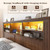 EnHomee King Size Bed Frame and Headboard & Storage,4 Drawers and LED Built in Charging Station King Bed Frame with Storage Farmhouse