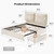 ModernMate Queen Size Bed Frame with 4 Storage Drawers & Headboard with Dual Cushions, Freya Collection Upholstered Platform Bed