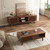 MAISONARIA Living Room Table Sets of 2, Mid Century Coffee Table & Dresser TV Stand, Sliding Door Coffee Table with Storage