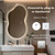 WallBeyond 46"x26" Asymmetrical Bathroom Mirror with Lights, Irregular LED Backlit Vanity Mirror for Modern Master Bathroom, Dimmable Anti-Fog Mirror, Horizontal/Vertical Mount