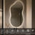 WallBeyond 46"x26" Asymmetrical Bathroom Mirror with Lights, Irregular LED Backlit Vanity Mirror for Modern Master Bathroom, Dimmable Anti-Fog Mirror, Horizontal/Vertical Mount