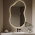 WallBeyond 46"x26" Asymmetrical Bathroom Mirror with Lights, Irregular LED Backlit Vanity Mirror for Modern Master Bathroom, Dimmable Anti-Fog Mirror, Horizontal/Vertical Mount