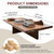 Solid Wood Coffee Table, Farmhouse Square Center Table, 2” Thick Tabletop, Durable Natural Wood Grain