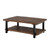 Alaterre Furniture Pomona Living Room 48 Inch Rectangular Solid Wood Coffee Table with Storage Shelf & Metal Legs