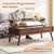 Wood Lift Top Coffee Table, 100% Solid Oak Wood Small Rising Dining Center Tables with Storage Shelf for Living Room 48D x 26W x 26H