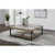 Contemporary Sintered Stone Tabletop Cocktail Table with 4 Legs, Light Brown & Gray