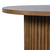 40" Round Mid-Century Modern Fluted Pedestal Coffee Table with Casters for Living Room, Accent Table, Chestnut