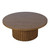 40" Round Mid-Century Modern Fluted Pedestal Coffee Table with Casters for Living Room, Accent Table, Chestnut
