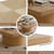 Wood Coffee Table with Parquet Pattern & Thickened Tabletop, Center Table Tea Table for Living Room Apartment, 34.6''L×34.6''W×14.9''H
