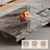 51.18" Rectangle Marble Coffee Table - Modern Gray Sintered Stone Top with Black Metal Base, Large Living Room