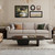 Modern Wood Coffee Table for Living Room, 51.2" Black Rectangle Coffee Table with 2 Unique Legs
