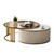 28”-32” Rotating Coffee Tables with Heat-Resistant Sintered Stone & Tempered Glass Top, Gold Frame for Modern Living Room