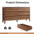 MAISONARIA Walnut 3-Piece Dresser Bedroom Set, 6 Drawers Dresser & 2 Drawer Nightstands with Hidden Handles