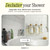 Shampoo and Conditioner Dispenser Wall Mounted Set of 3 Clear Bamboo - No Drill Shower Soap Dispenser for Bathroom Refillable - Spa Hotel Style Accessories by MaisoNovo