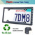 BGGTMO American Flag License Plate Frames- Patriotic USA Stars and Stripes Plastic Car Tag Holder Cover (Gloss on Matte Black) with Screws