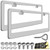 GNSZSN License Plate Frames - 2 Packs Stainless Steel Universal Car Tag Frame for Front and Rear Number Holder with Screws & Chrome Caps