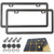 BGMVFK Black Carbon Fiber License Plate Frame- Rust Proof Aluminum Slim Car Tag Holder, Heavy Duty Plate Mount Kit- Screws, Caps Cover, Rattle Proof Pads, 2 Pack for Front & Rear