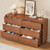 Natural Solid Wood 6 Drawer Dresser,55.2" Wide Mid Century Modern Chest of Drawers, Closet Storage Organizer for Living Room