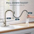 Kitchen Faucet with Pull Down Sprayer, Brushed Nickel High Arc Modern Classic Sink Faucet