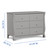 Delta Children Universal 6 Drawer Dresser with Interlocking Drawers - Greenguard Gold Certified, Grey
