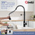 Matte Black Touchless Kitchen Faucet Motion Sensor Activated Smart Hands Free Kitchen Faucets